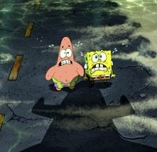 Una scena del cartone animato SpongeBob il film 