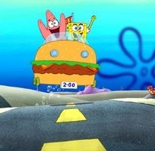 Una scena del film d'animazione SpongeBob il film, del 2004