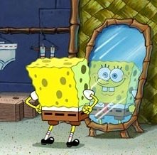 Il protagonista di The SpongeBob SquarePants Movie allo specchio