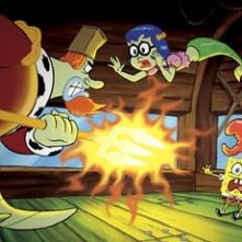 Una scena di The SpongeBob SquarePants Movie con i protagonisti del cartoon