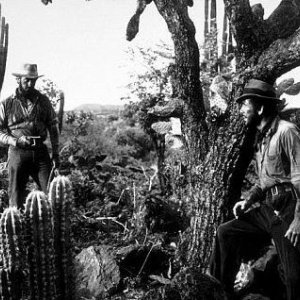 Tim Holt e Humphrey Bogart in una scena de Il tesoro della Sierra Madre