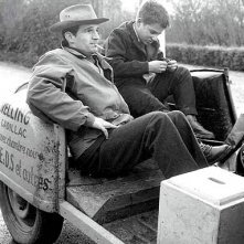 Jean-Pierre Leaud e Francois Truffaut sul set de I 400 colpi