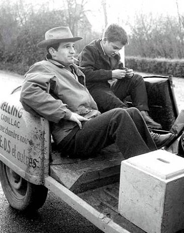 Jean-Pierre Leaud e Francois Truffaut sul set de I 400 colpi