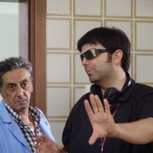 Flavio Bucci e Stefano Galvagna sul set de L'uomo spezzato