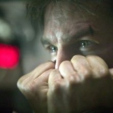 Lo sguardo di Tom Cruise in una scena de La guerra dei mondi
