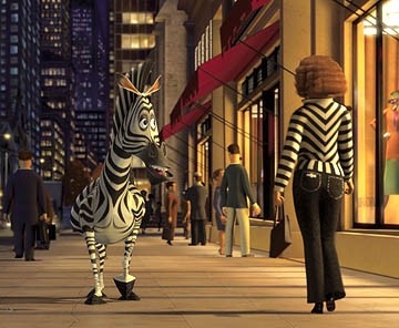 A scene from Madagascar, made by Dreamwork in 2005