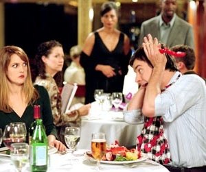 Drew Barrymore e Jimmy Fallon a tavola insieme ne in L'amore in gioco