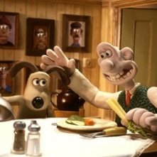 Una scena del cartoon Wallace & Gromit: The Curse of the Were-Rabbit