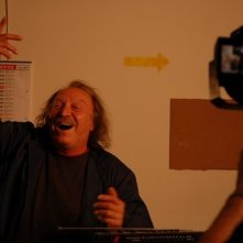 Carlo Monni sul set de La ricreazione