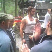 Hugh Jackman sul set di X-Men 3