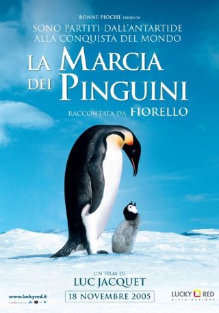 La locandina italiana di La marcia dei pinguini