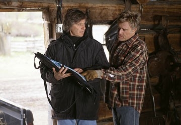 Lasse Hallstrom and Robert Redford on the set of The Wind of Forgiveness
