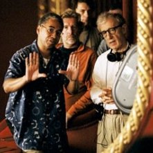 Remi Adefarasin e Woody Allen sul set di Match POint