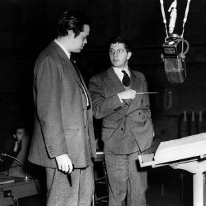 Orson Welles e Bernard Herrmann sul set di Quarto potere