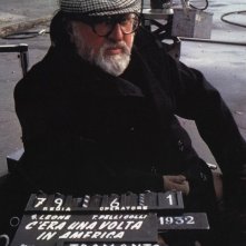 Sergio Leone sul set di C'era una volta in America