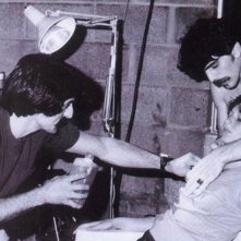 Robbi Morgan e Tom Savini sul set di Venerdì 13