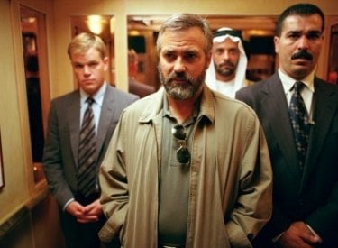 Matt Damon e George Clooney in una scena del film Syriana