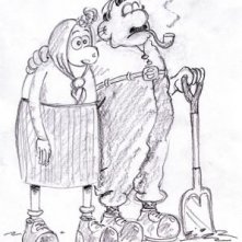 Uno schizzo preparatorio per Wallace and Gromit