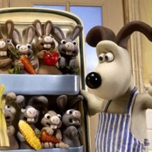 Un frigo pieno di conigli in Wallace & Gromit: La maledizione del coniglio mannaro