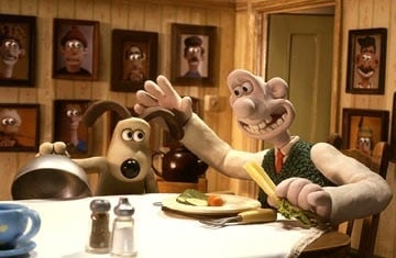 Wallace & Gromit: La maledizione del coniglio mannaro, i due protagonisti a tavola