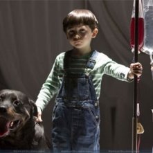 Il piccolo Seamus Davey-Fitzpatrick è Damien Thorn nel film Omen - Il presagio