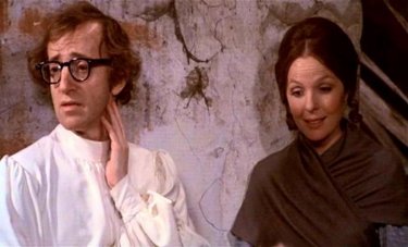 Woody Allen con Diane Keaton in una scena di AMORE E GUERRA