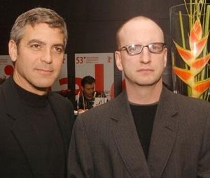 George Clooney e Steven Soderbergh a Berlino 2003 per presentare Solaris