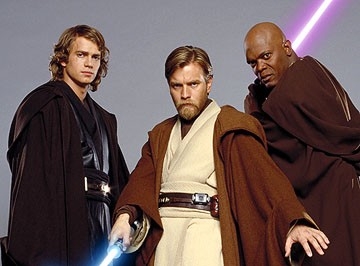 Hayden Christensen, Ewan McGregor e Samuel L. Jackson insieme in Star Wars ep. III