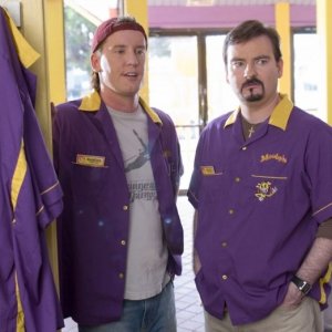 Jeff Anderson e Brian O'Halloran in una scena di Clerks II