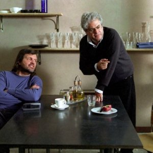 Emir Kusturica e Roberto Andò sul set del film Viaggio segreto