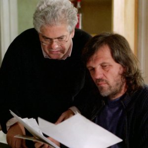 Emir Kusturica e Roberto Andò sul set del  film Viaggio segreto