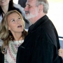 Scarlett Johansson accanto a Brian De Palma a Venezia 2006 per presentare The Black Dahlia