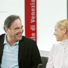Maria Bello e Oliver Stone a Venezia 2006 per presentare World Trade Center