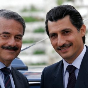 Massimo Dapporto con Emilio Solfrizzi in una scena della fiction 'Giovanni Falcone'