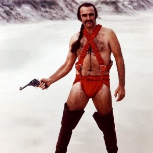 Sean Connery in una scena del film Zardoz