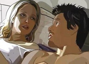 Una scena del film Waking Life