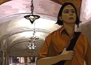 Una scena del film Waking Life