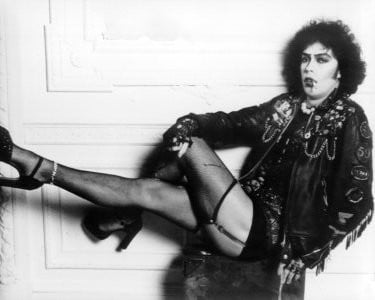 Una foto promozionale di Tim Curry per The Rocky Horror Picture Show