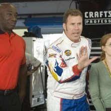 Will Ferrell, Amy Adams e Clarke Duncan sul set di  Ricky Bobby - la storia di un uomo che sapeva contare fino a uno