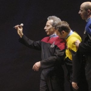 Aldo, Giovanni e Giacomo in una immagine del film Anplagghed al cinema