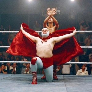 Jack Black , wrestler in incognito in una scena di Super Nacho