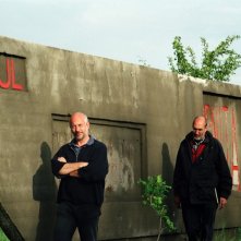 Davide Ferrario e Marco Belpoliti sul set del film La strada di Levi