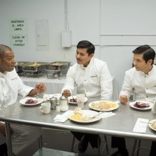 Laurence Fishburne, Freddy Rodriguez e Jacob Vargas in una scena di Bobby