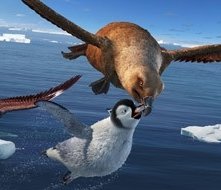 Una scena del cartoon Happy Feet