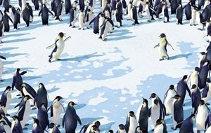 Una bellissima scena del film Happy Feet