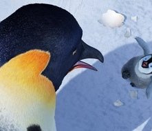 Una scena del film Happy Feet