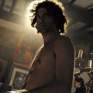 Guido Caprino sul set del film TV Disegno di sangue