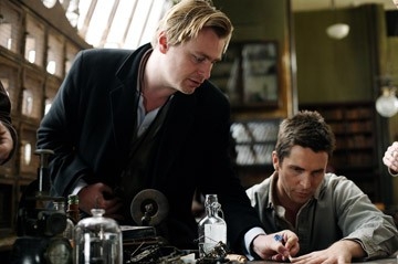 Christopher Nolan e Christian Bale sul set di 'The Prestige'