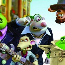 Una scena del cartoon Giù per il tubo diretto da David Bowers e Sam Fell