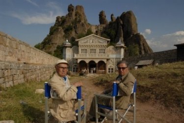 Paolo e Vittorio Taviani no set do filme La masseria delle cotovia